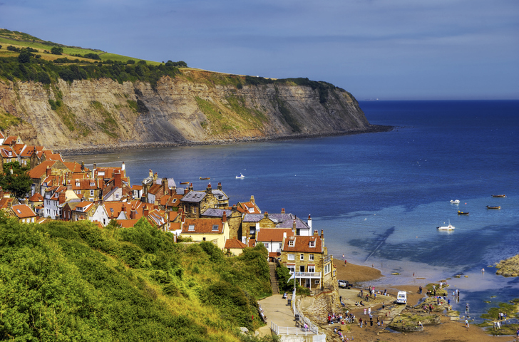 Robin Hoods Bay beach from above