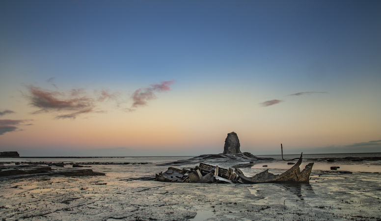 The wreck of the Admiral Von Tromp, Saltwick Bay near Whitby, Yorkshire England
