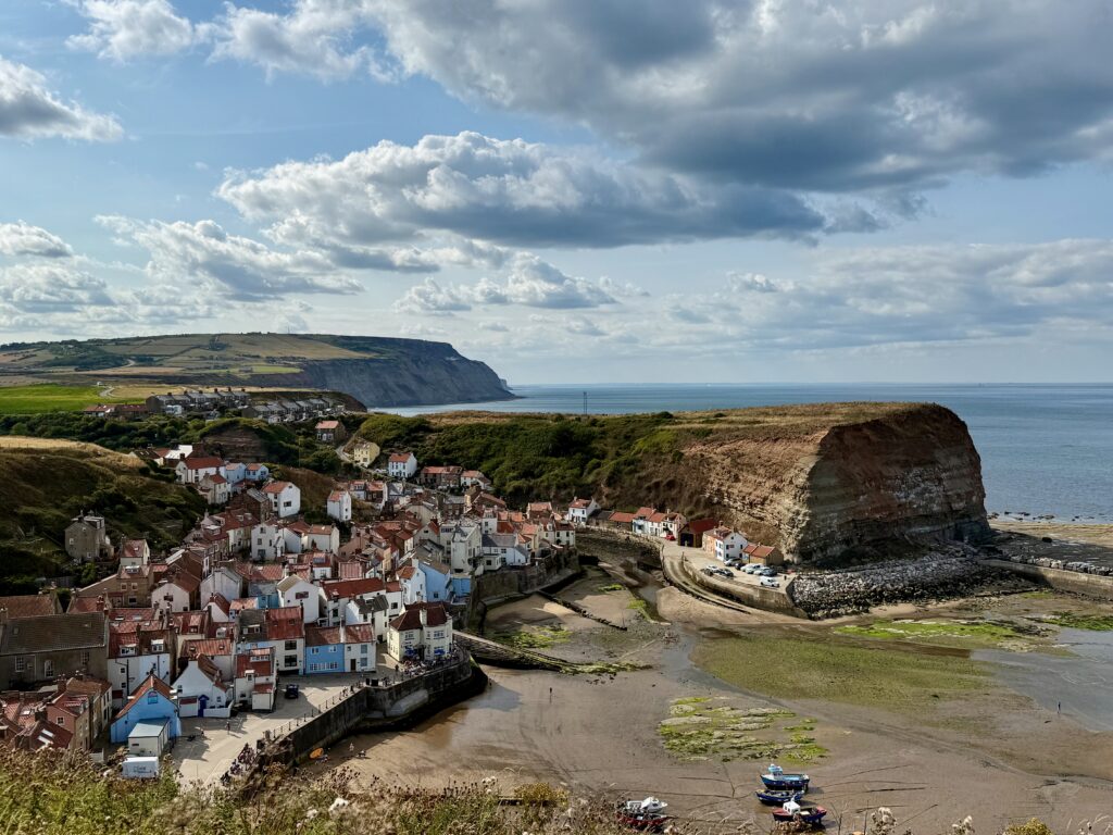 Staithes harbour from the cliffs above